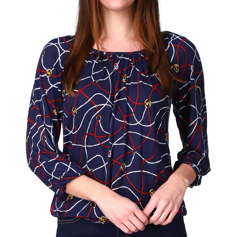 NWT Michael Kors 3/4 Sleeve Peasant Top MSRP $48